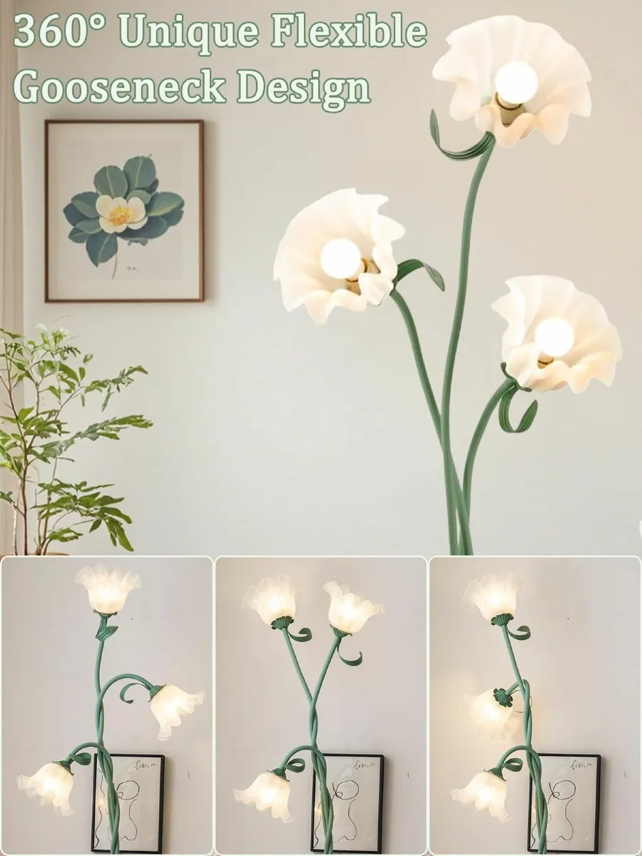 Flower Floor Lamp for Living Room Standing with - Image 3