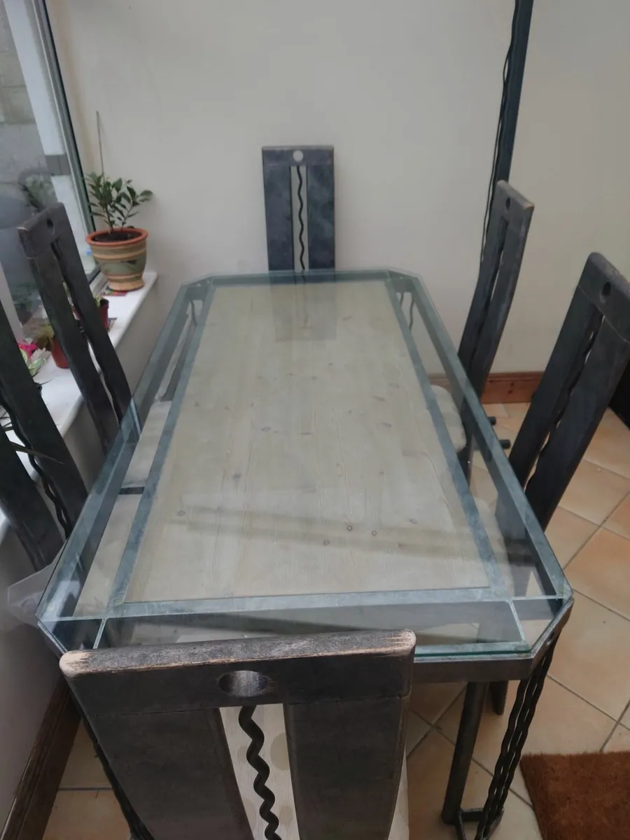 Dining table six chairs and side board - Image 1