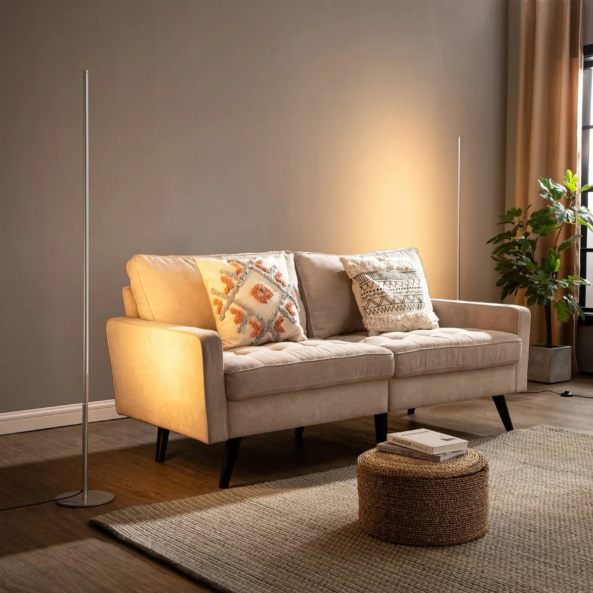 2 Pack Modern LED Floor Lamp 57.5 Minimalist - Image 2