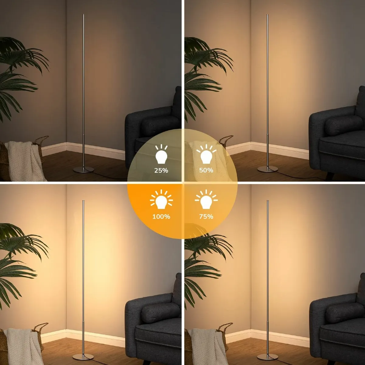 2 Pack Modern LED Floor Lamp 57.5 Minimalist - Image 3