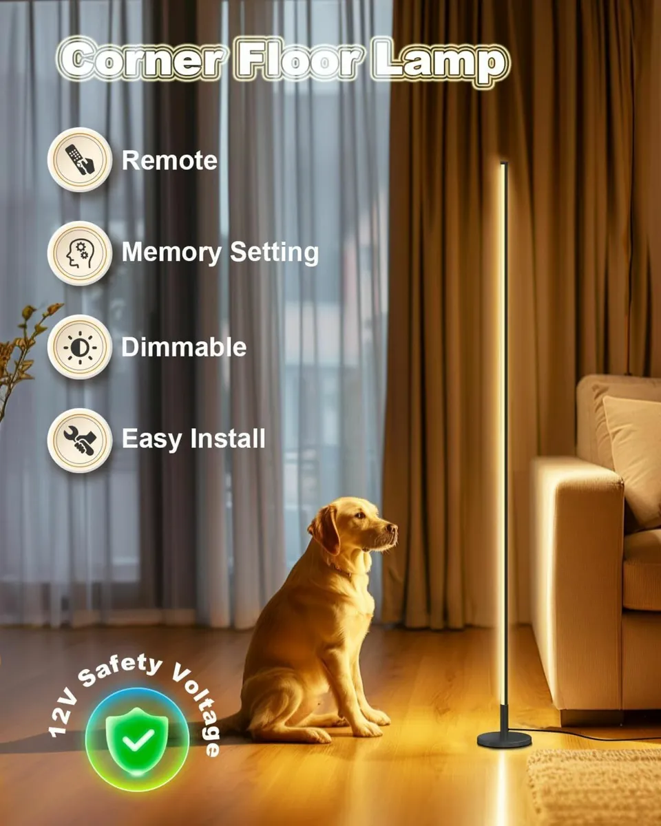 Minimalist Corner Floor Lamp - 2700K-6500K - Image 2