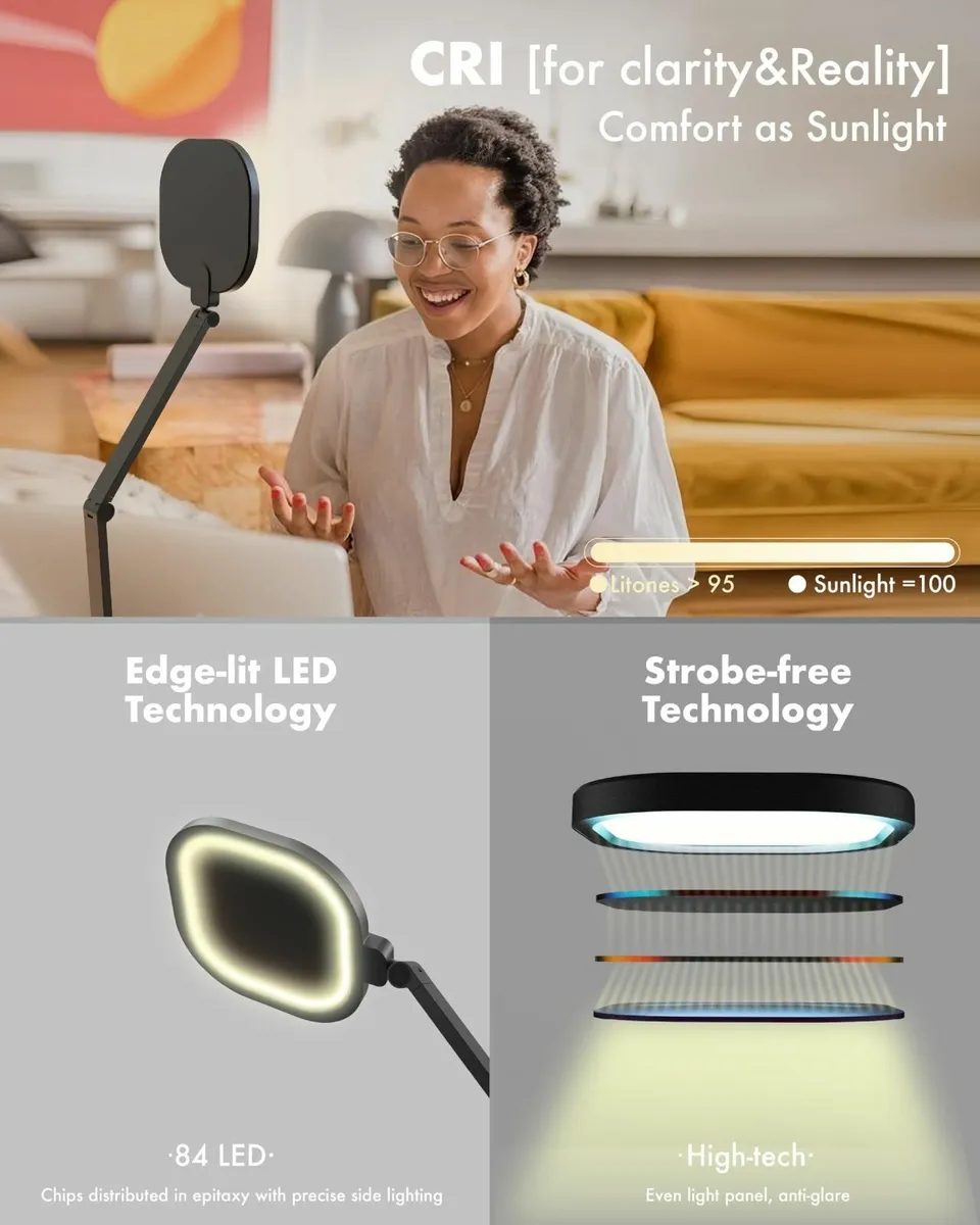 LED Desk Lamp with Swing Arm for Home Office - Image 4