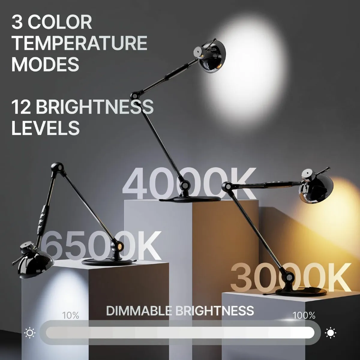 LED Desk Lamp with Gesture Control Tall Architect - Image 3