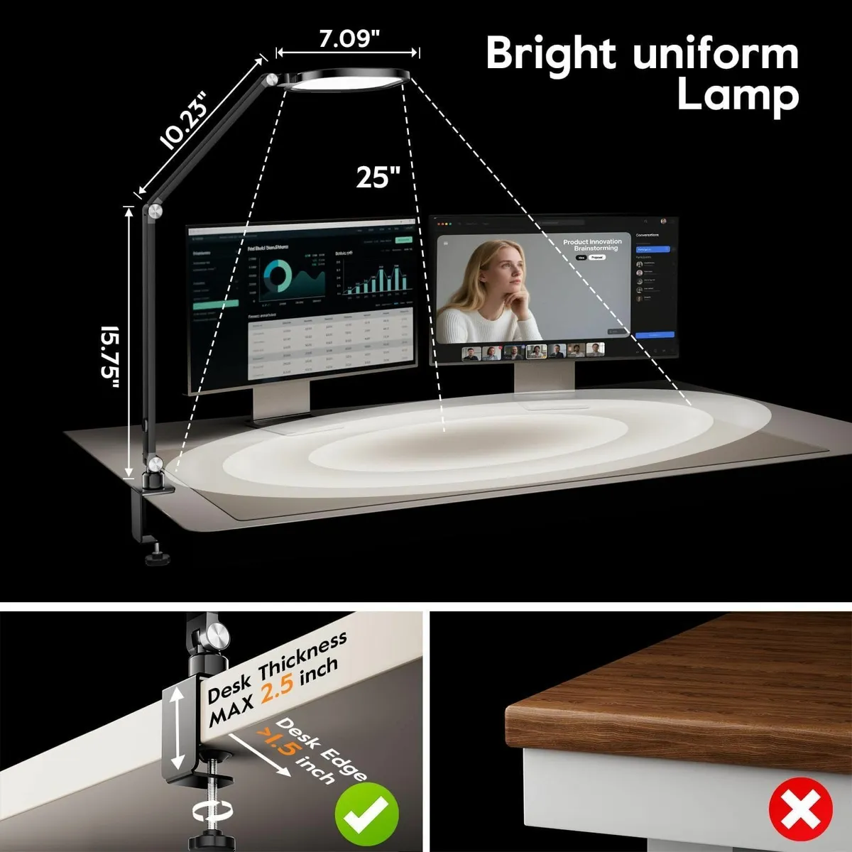 LED Desk Lamp with Clamp for Home Office Dimmable - Image 3