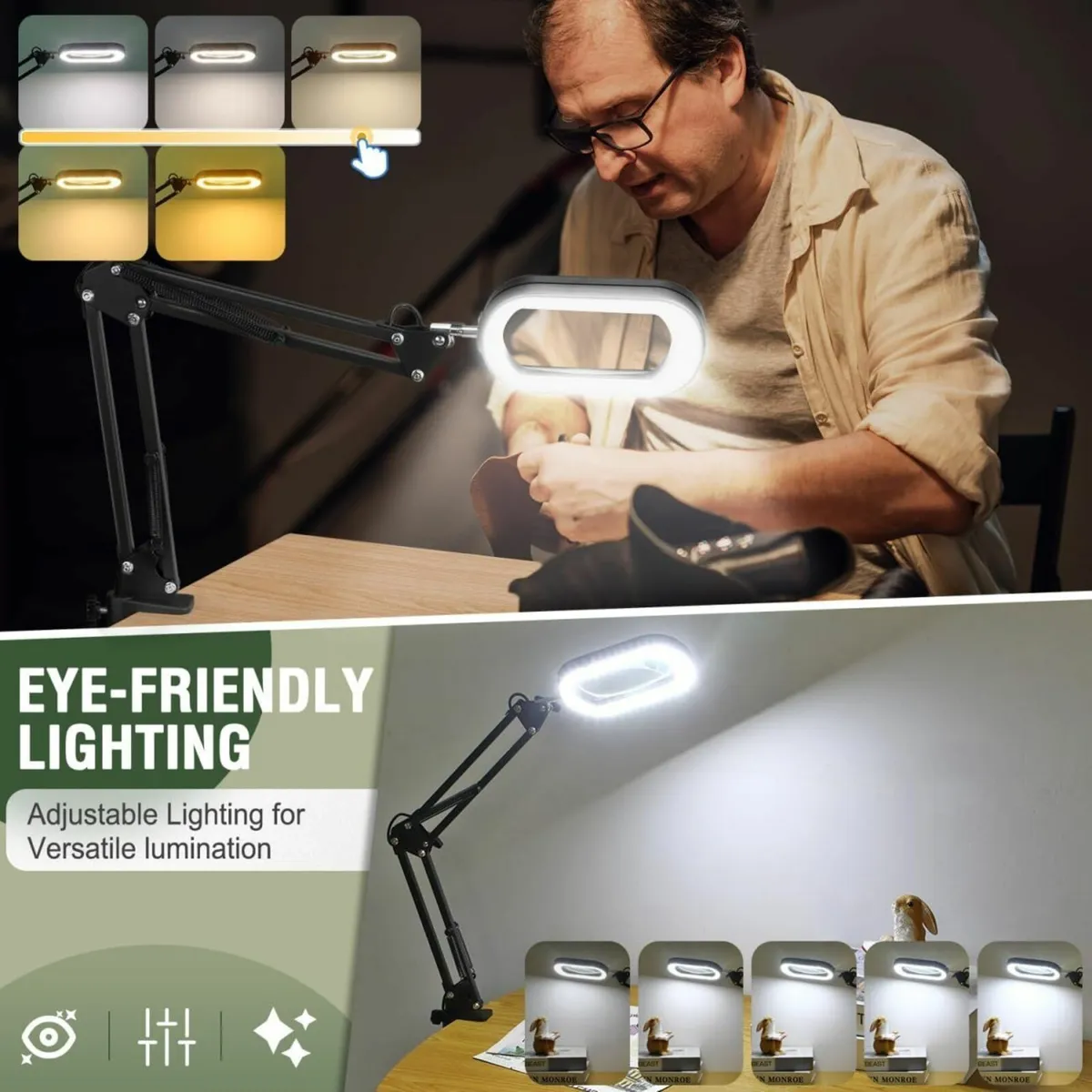 10X Rectangle Magnifying Glass with Light and - Image 3