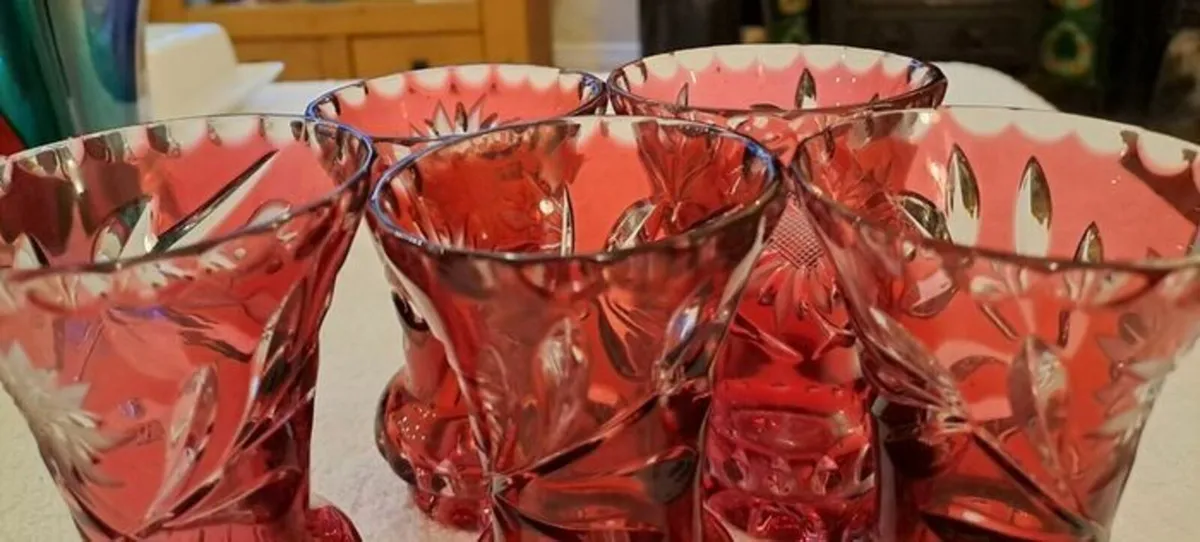 Vintage ruby red crystal bud vase - Image 2