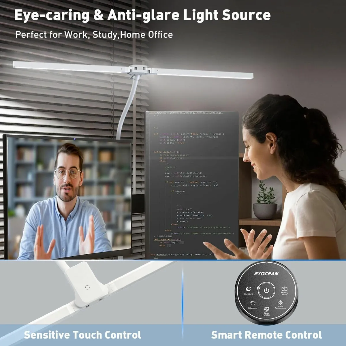 24W 80cm Dual Head Clip On Desk Lamp Daylight - Image 3