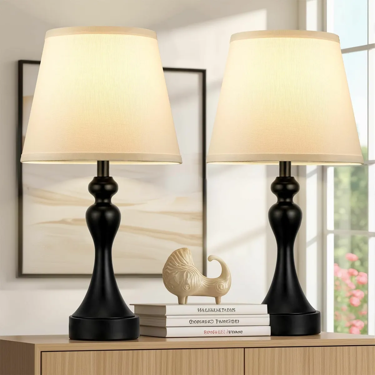Table Lamps for Living Room Large Metal Bedside - Image 1