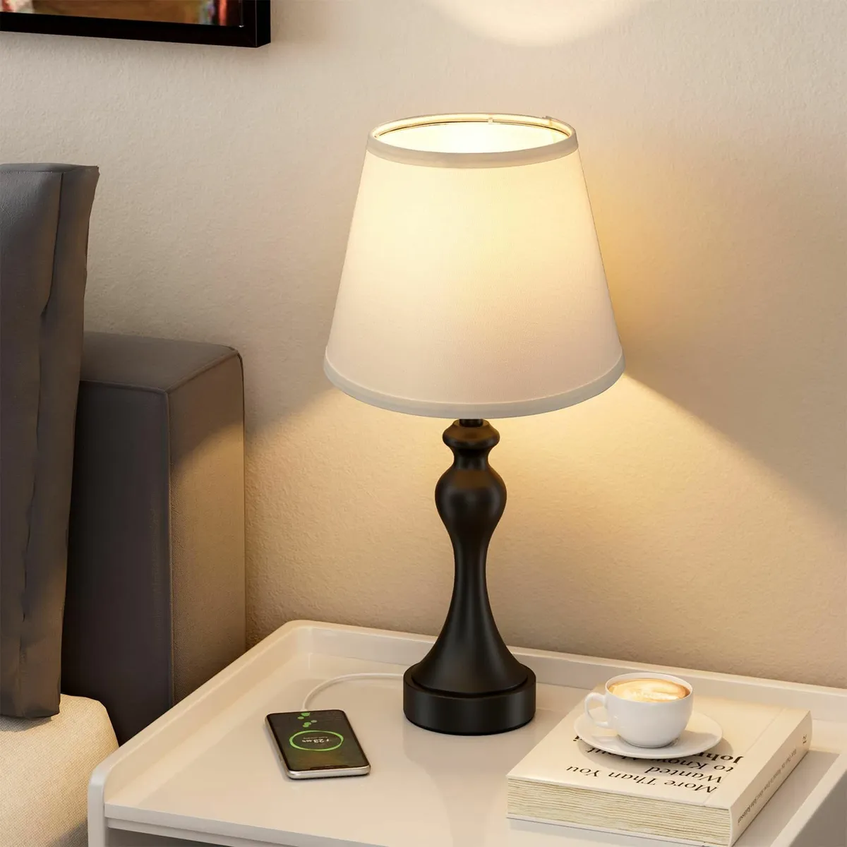 Table Lamps for Living Room Large Metal Bedside - Image 4