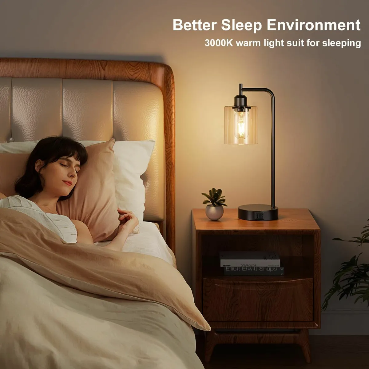 Bedside Lamps Set of 2 Industrial Touch with USB - Image 4