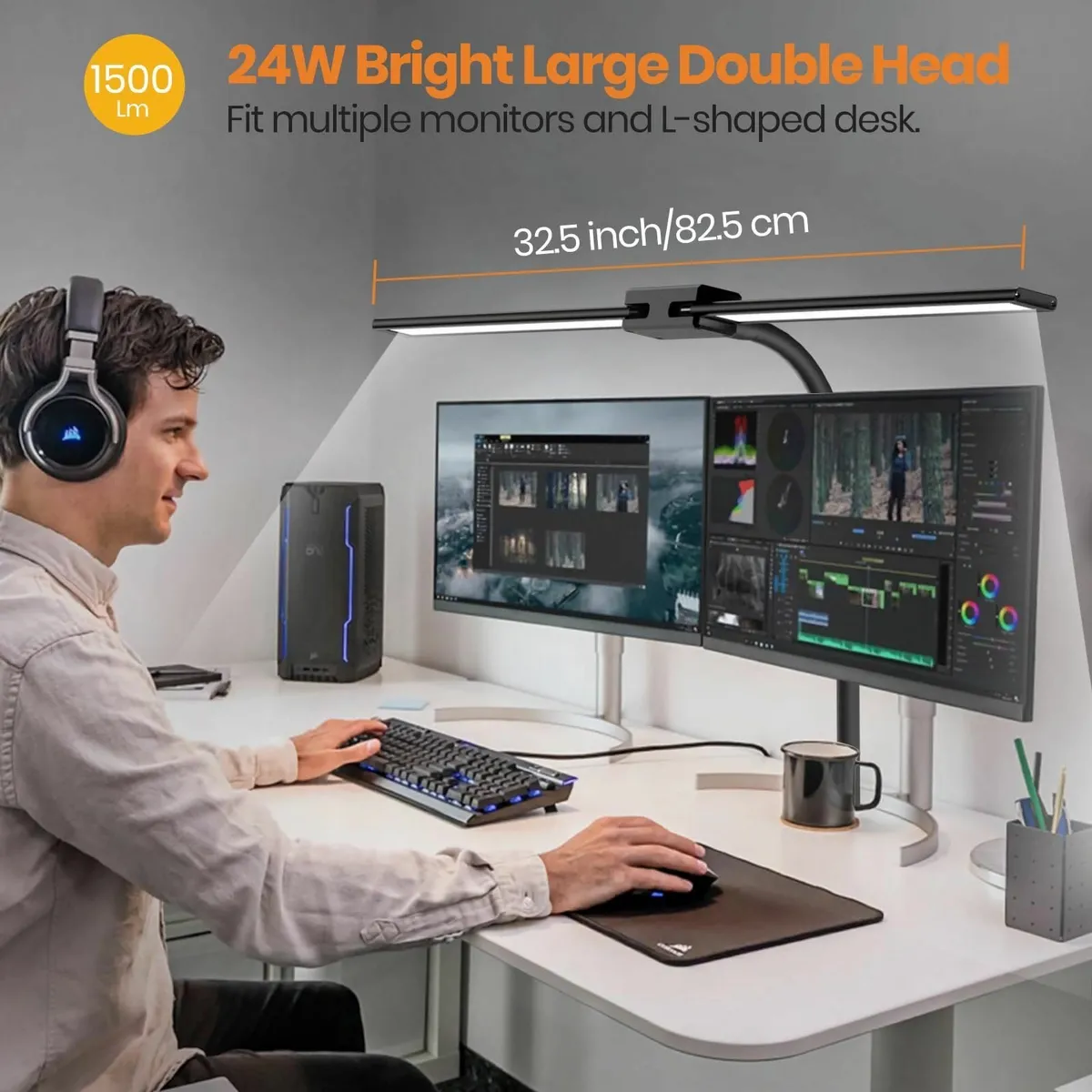 LED Desk Lamp with Remote Control ＆ 32.5 Wide - Image 4