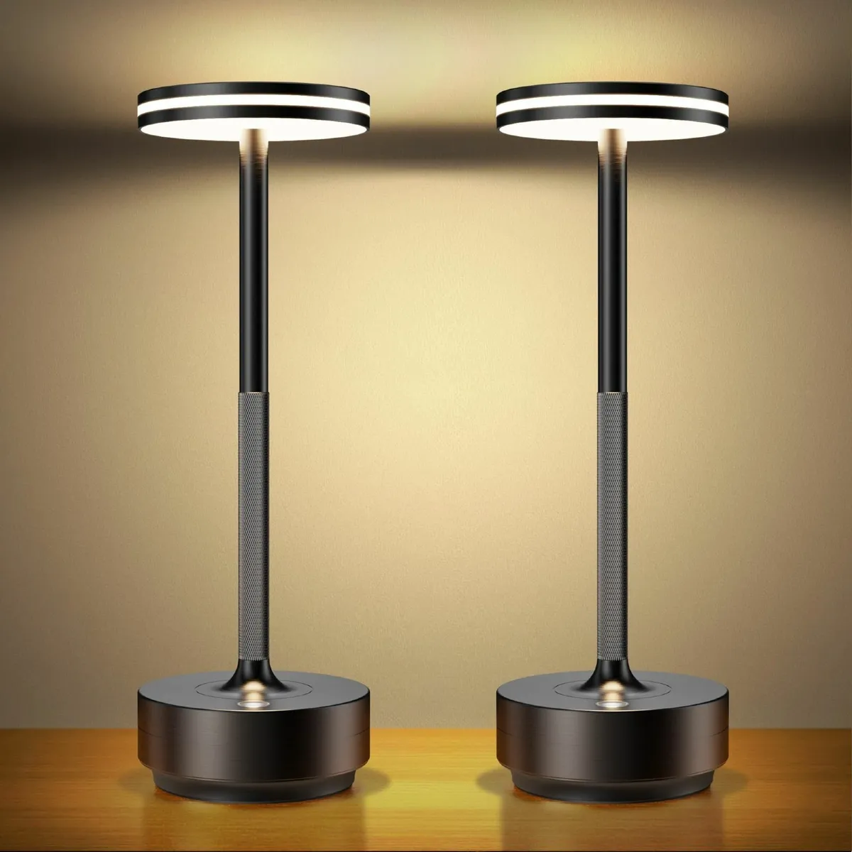 2 Pack Rechargeable Cordless LED Table Lamp - Image 1