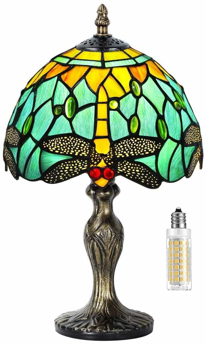Table Lamp Stained Glass Crystal Bead Style Light - Image 1
