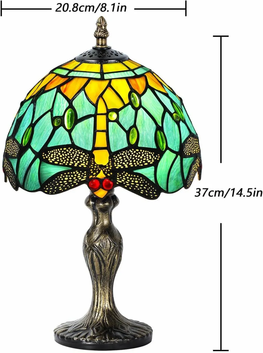 Table Lamp Stained Glass Crystal Bead Style Light - Image 2