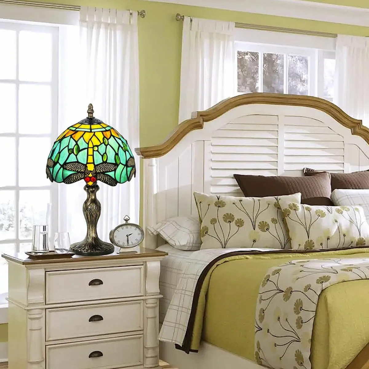 Table Lamp Stained Glass Crystal Bead Style Light - Image 4