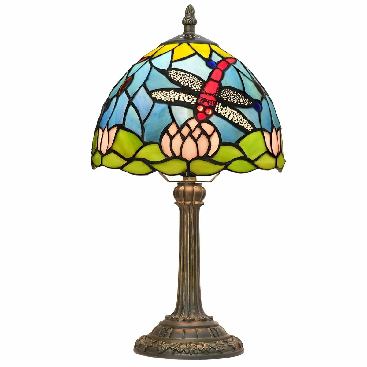 Tiffany Style Stained Glass Table Lamp Lotus - Image 1