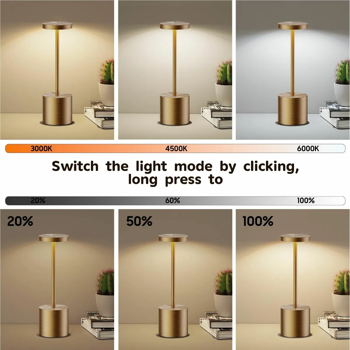 2 Pack Cordless Table Lamp IP54 Battery Operated - Image 4