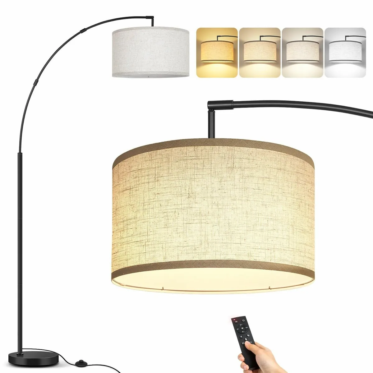 Arc Floor Lamps with Adjustable Lampshade Angle - Image 1