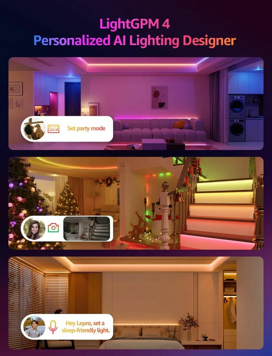 S2 AI Smart LED Strip Light 10M RGBW+IC Works - Image 3
