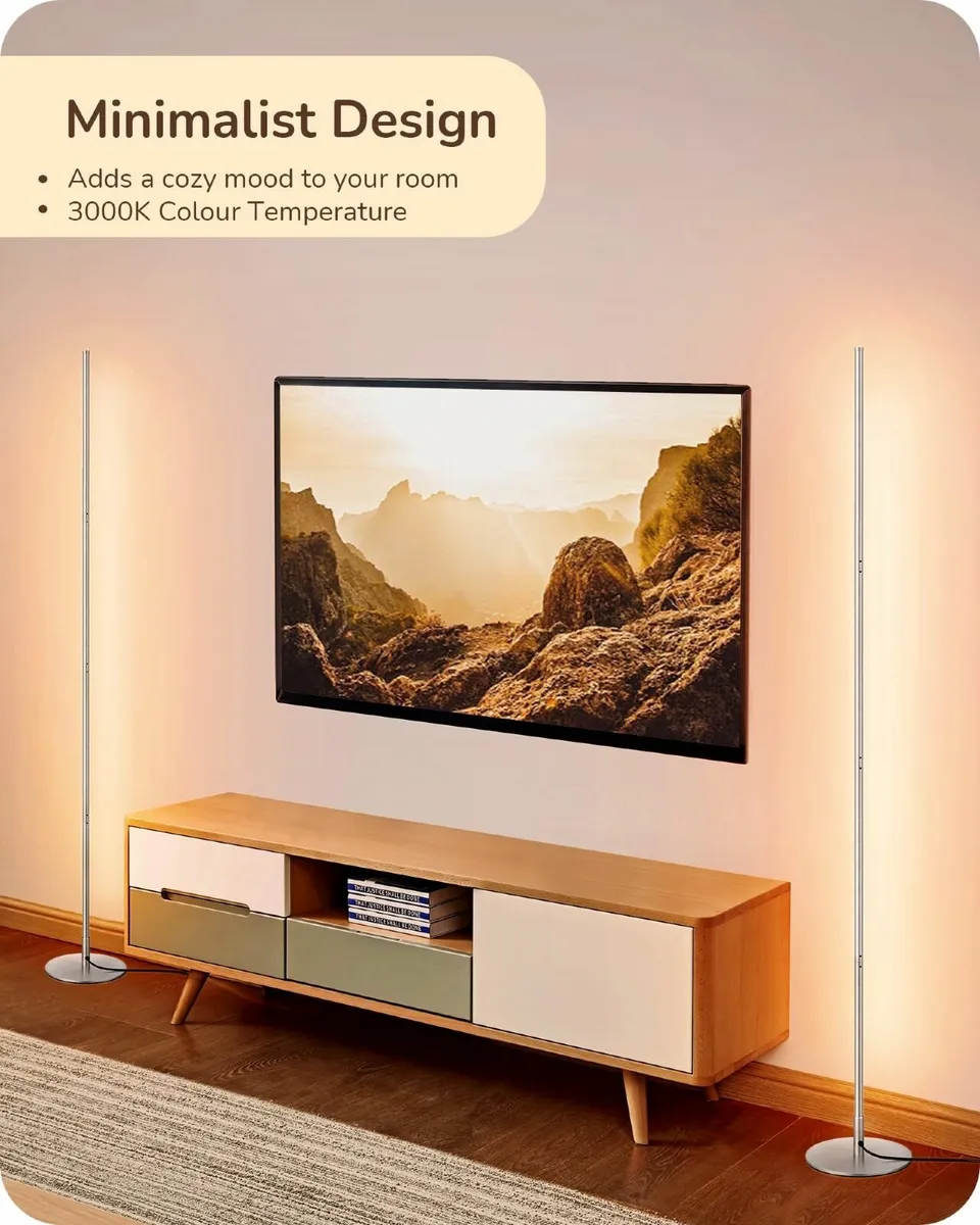 2 Pack LED Floor Lamp 146cm Minimalist Dimmable - Image 4