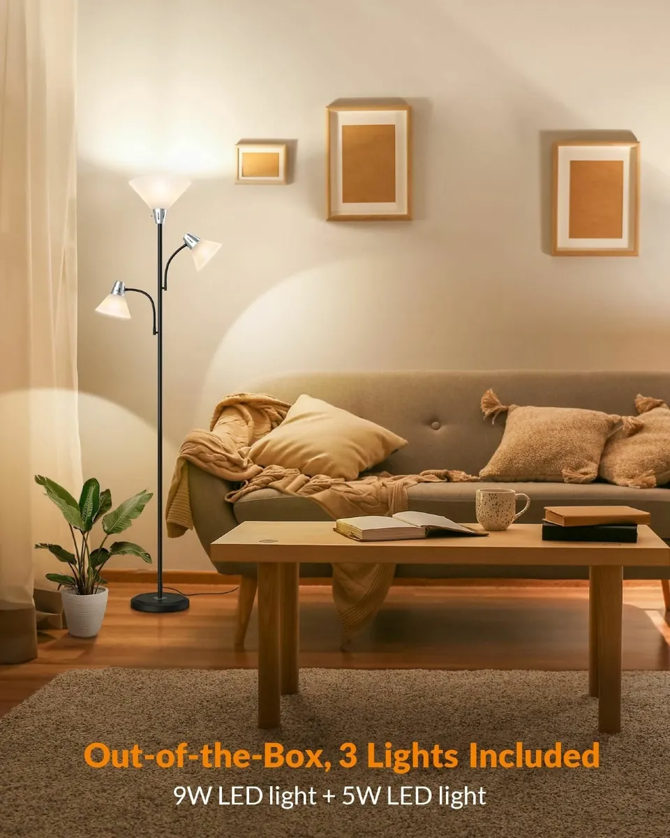 Floor Lamp 9W LED Standing with 5W Adjustable - Image 3