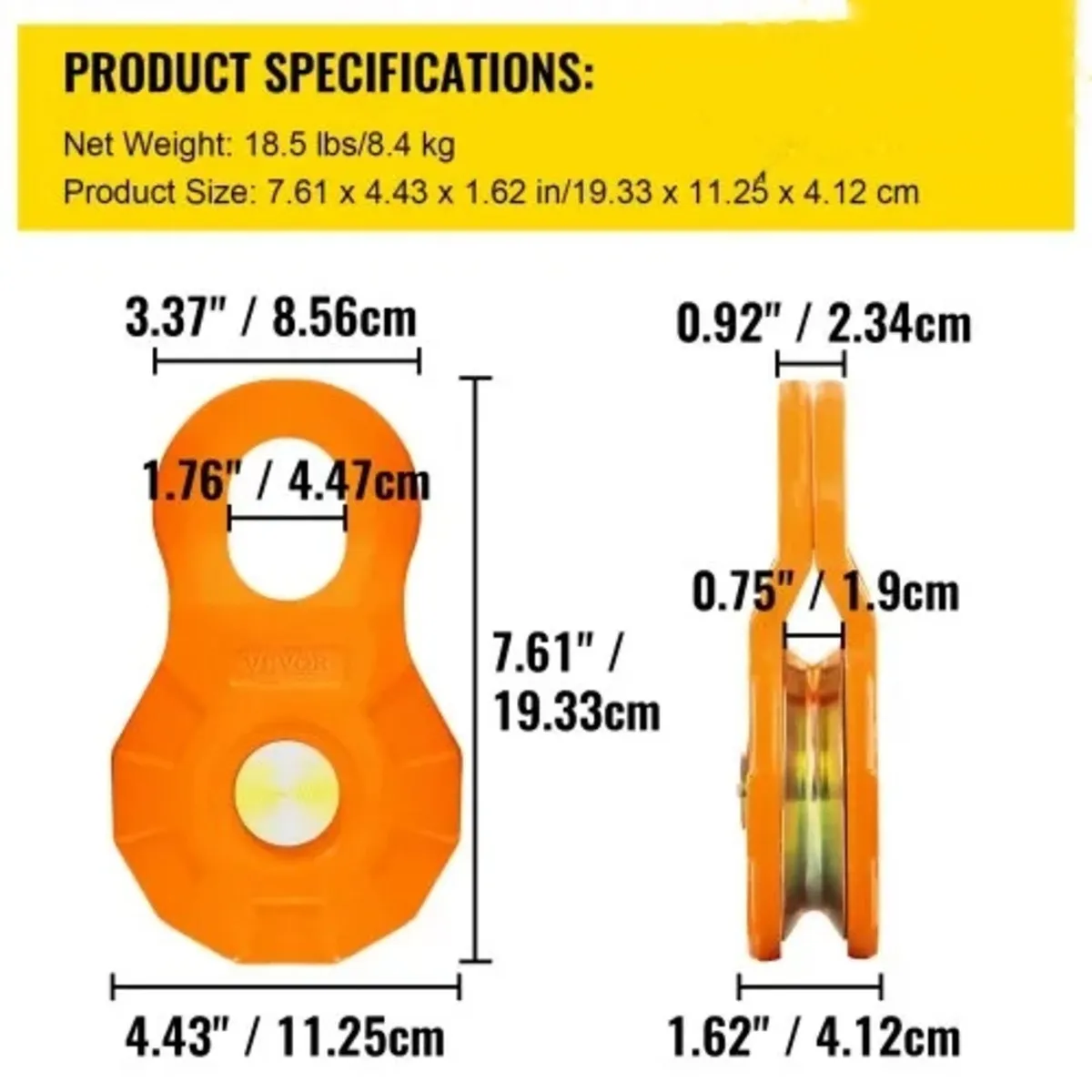 Snatch Block, 11T/25,000 LBS Working Load Limit, H - Image 3