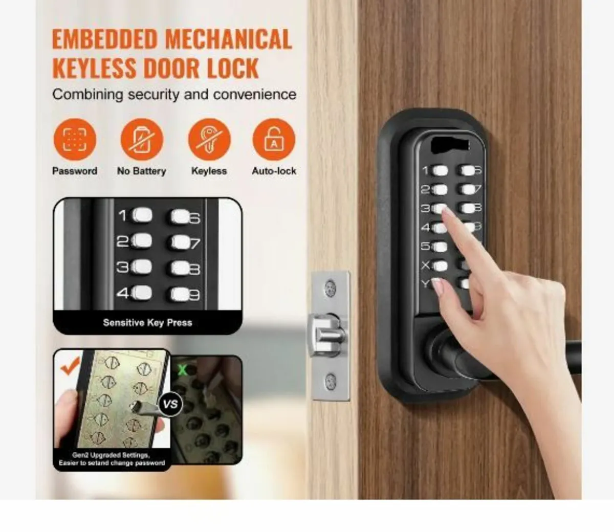 Mechanical Keyless Entry Door Lock - Image 2