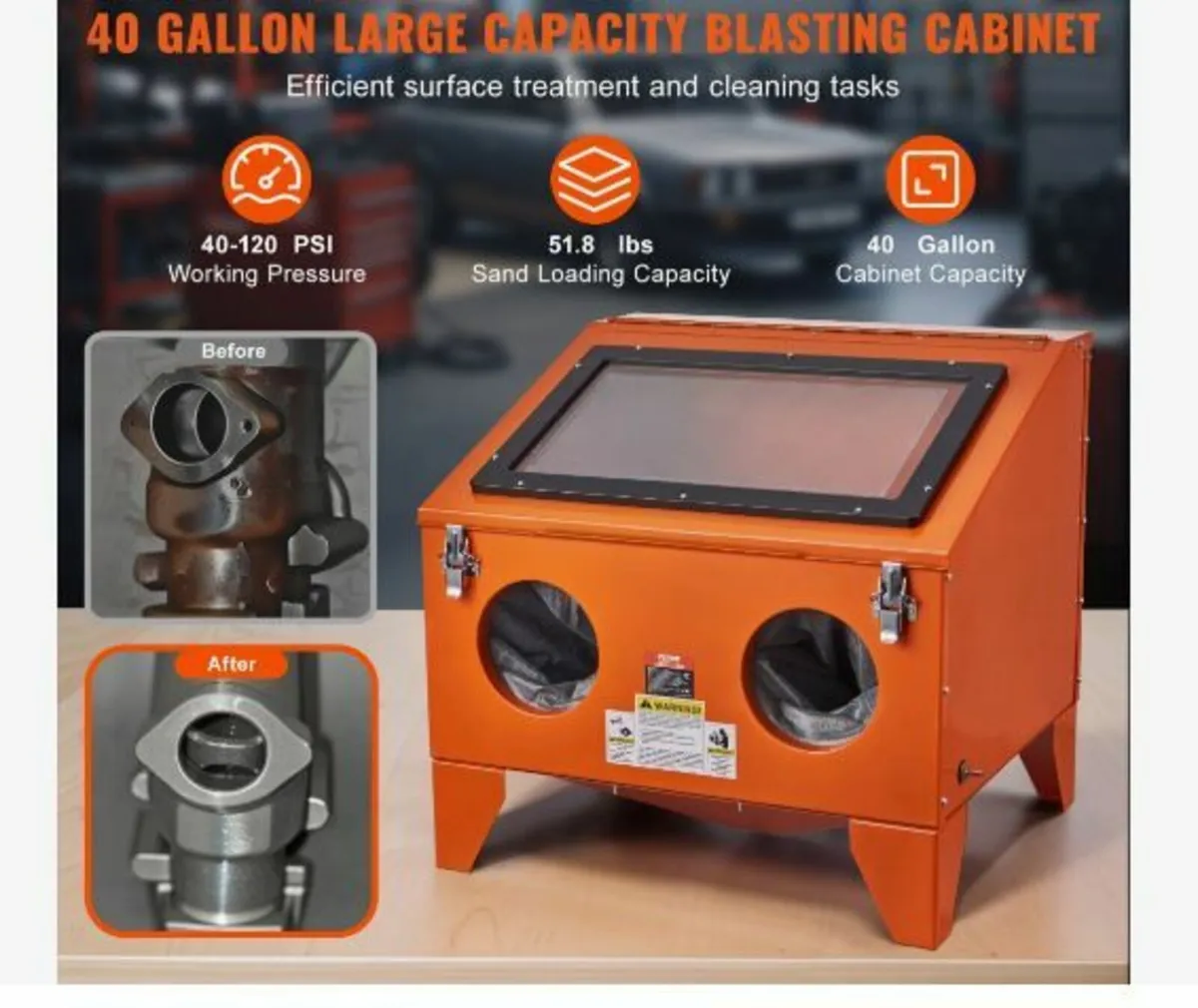 151.4 L Sandblasting Cabinet Benchtop Cabinet - Image 3