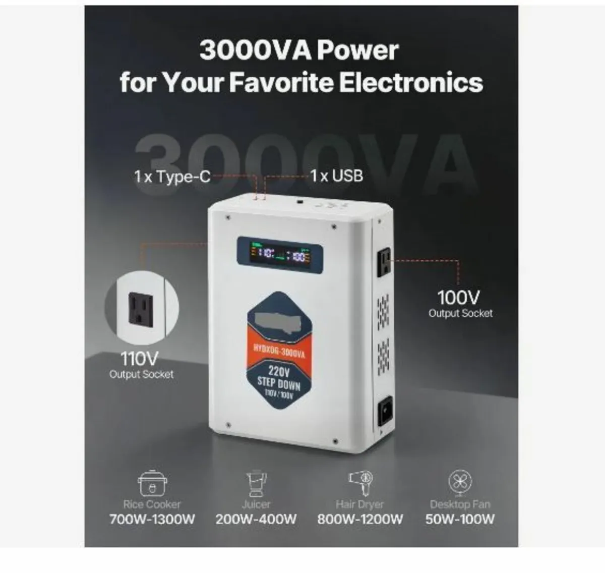 Step Down Voltage Converter, 3000VA - Image 2