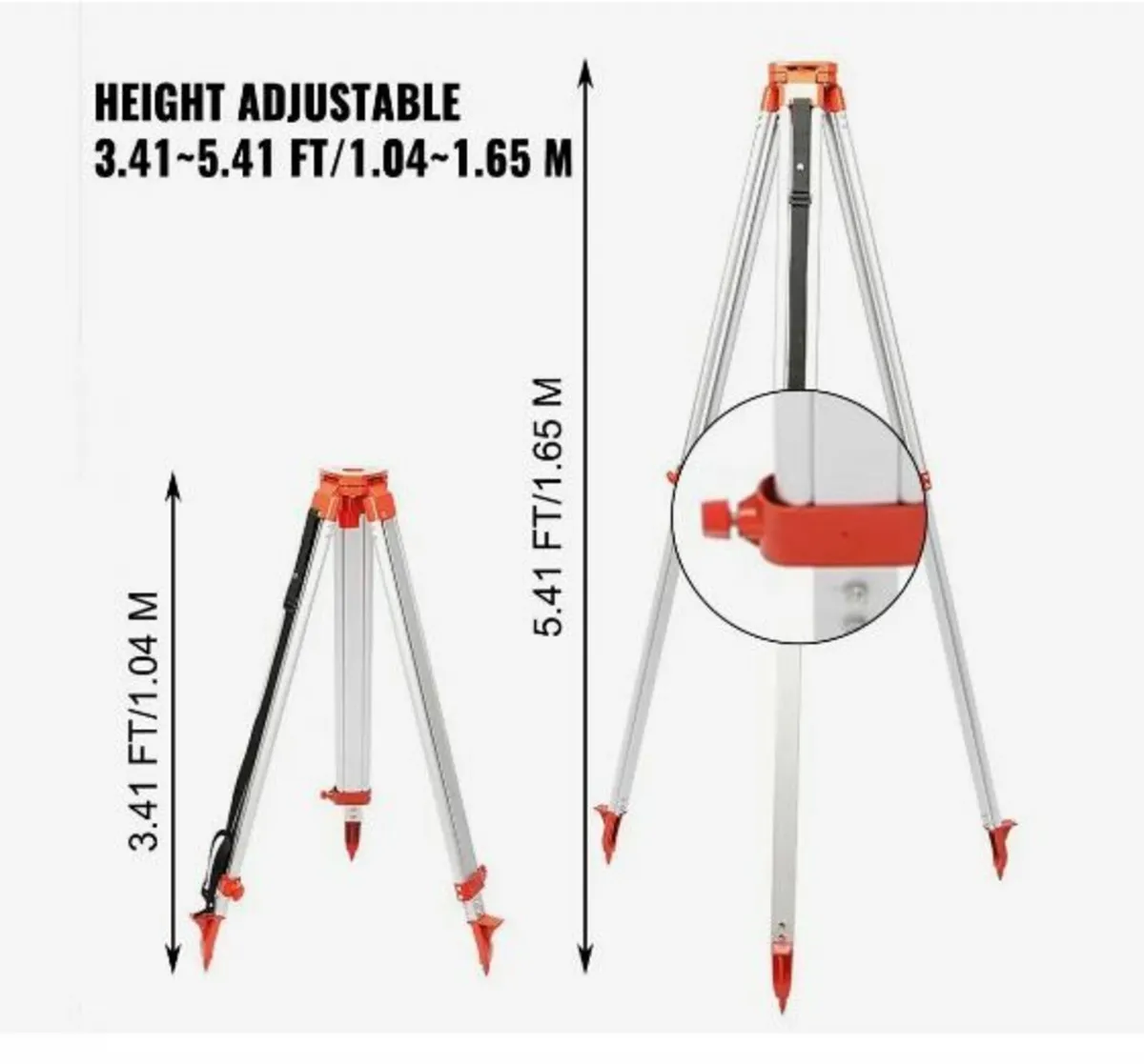 1.65M Aluminum Tripod + 5M 5 Section Dumpy Laser - Image 4