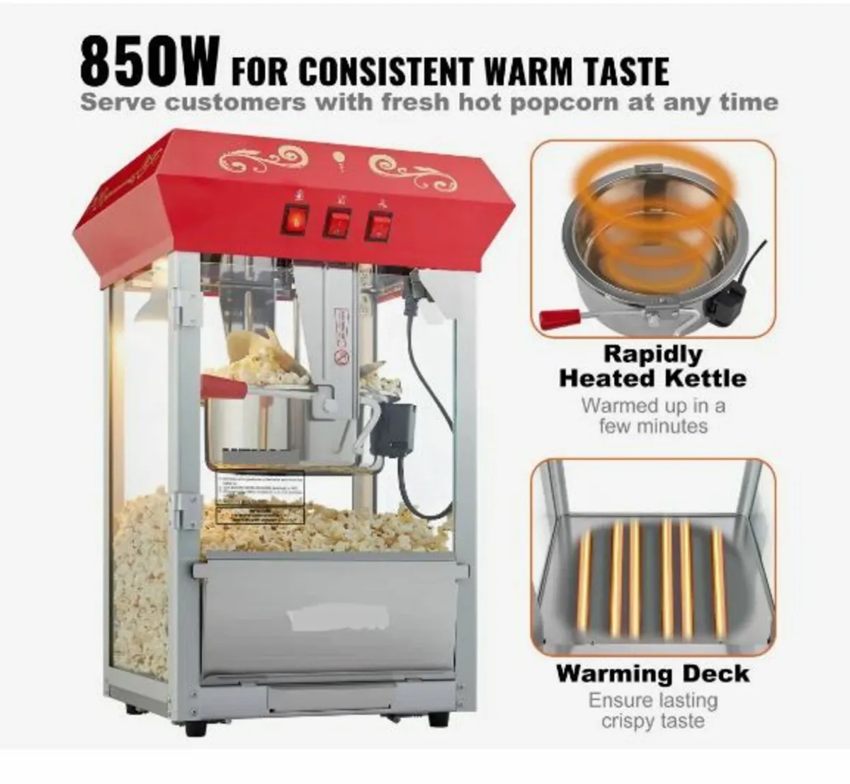 Popcorn Maker, 850W - Image 2