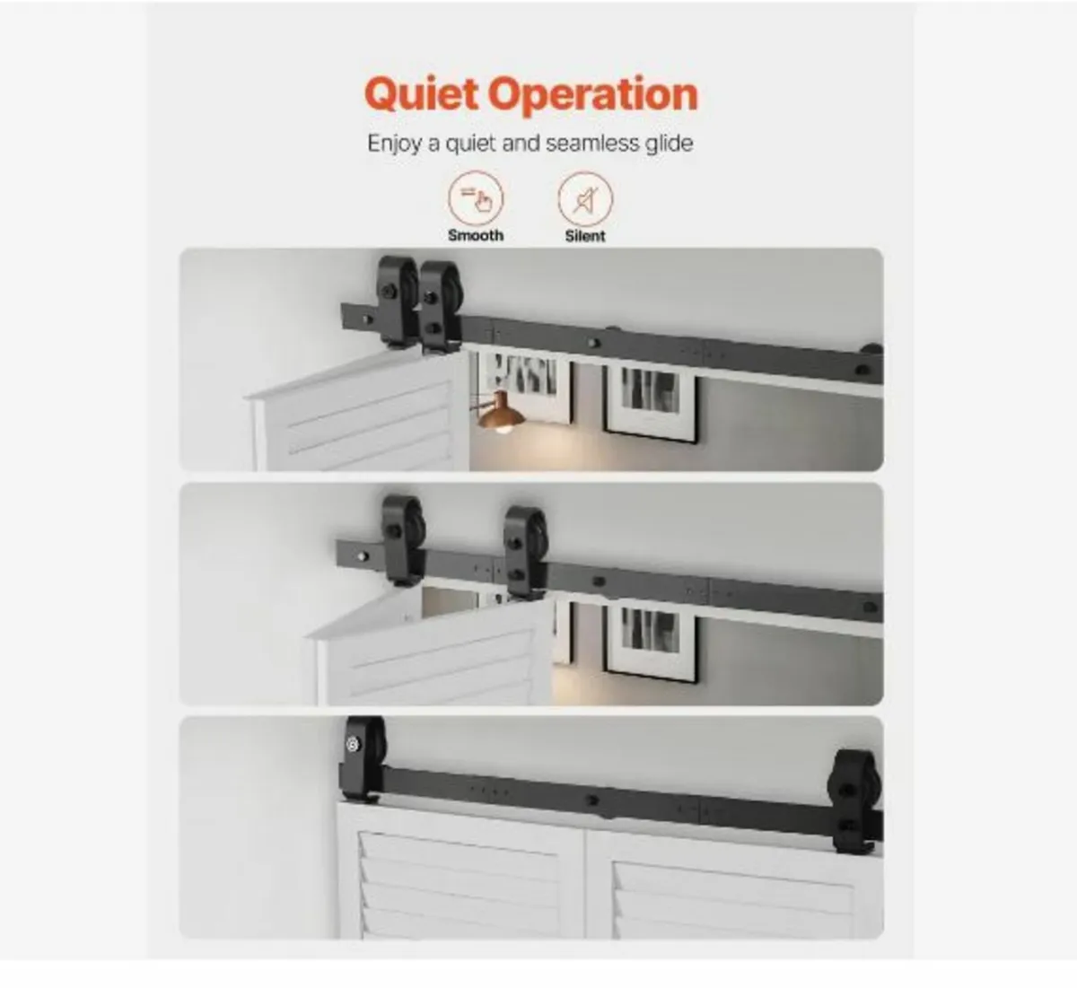 Bi-Folding Sliding Barn Door Hardware Track Kit - Image 4