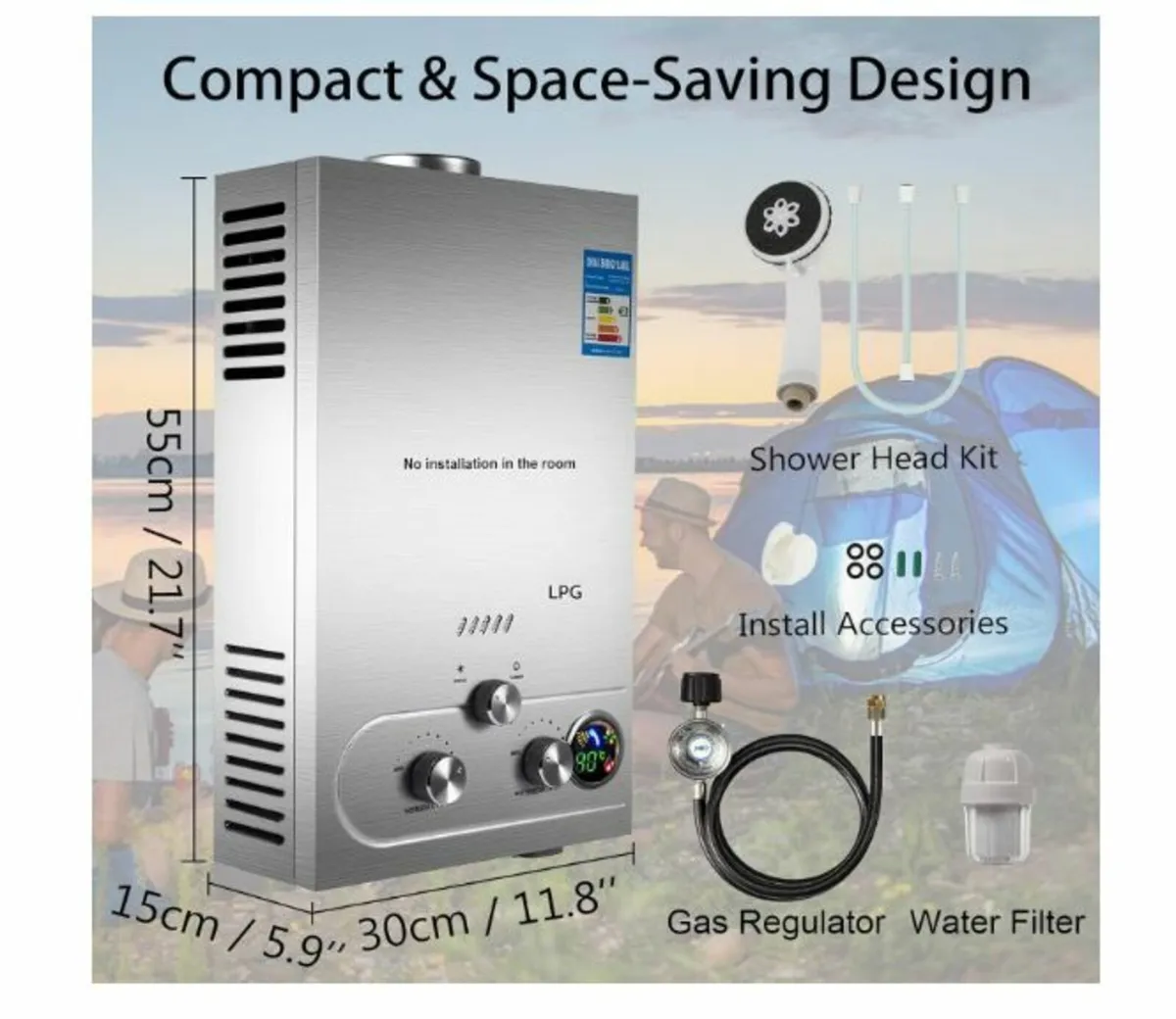 8L Water Heater Gas 16KW - Image 2