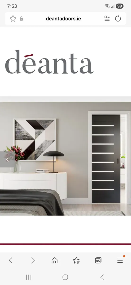 HALF PRICE Deanta Black Modern Style Glass Door