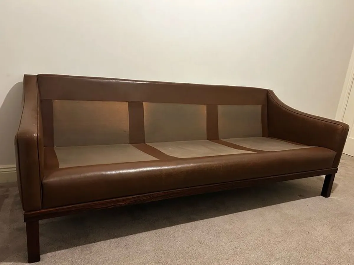 Brown Leather The President Mid Century Sofa by Ingemar Thillmark for OPE-Mobler - Image 4