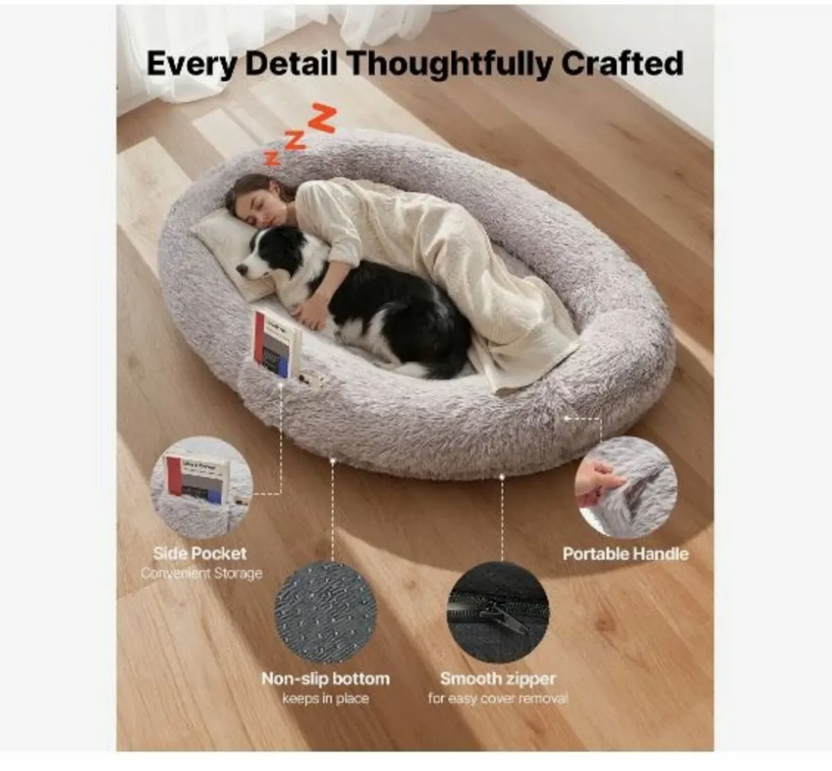 Human Dog Bed, 1710 x 1000 x 240 mm - Image 4