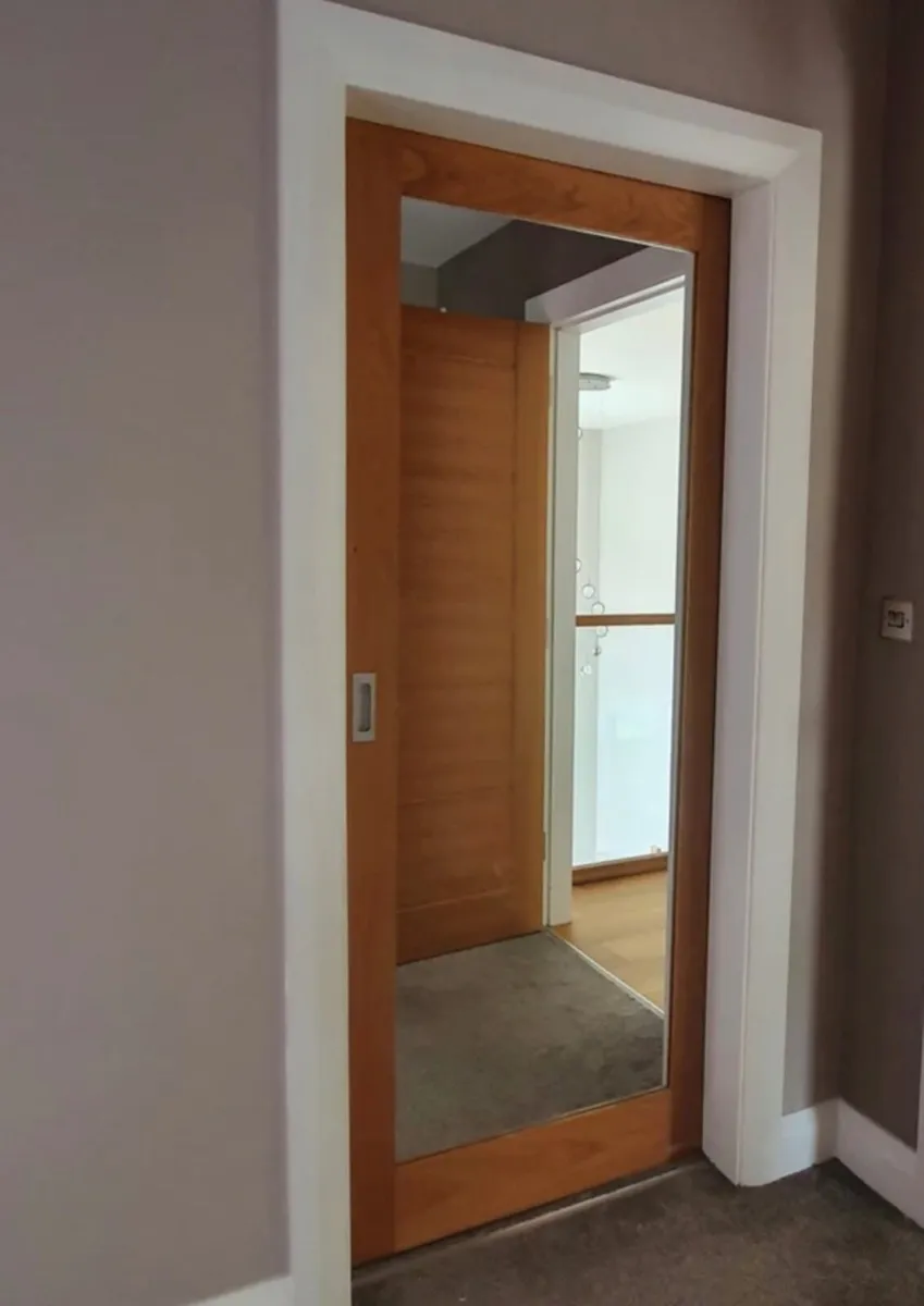 Deanta Oak Shaker Door Mirror 1 side - Image 2