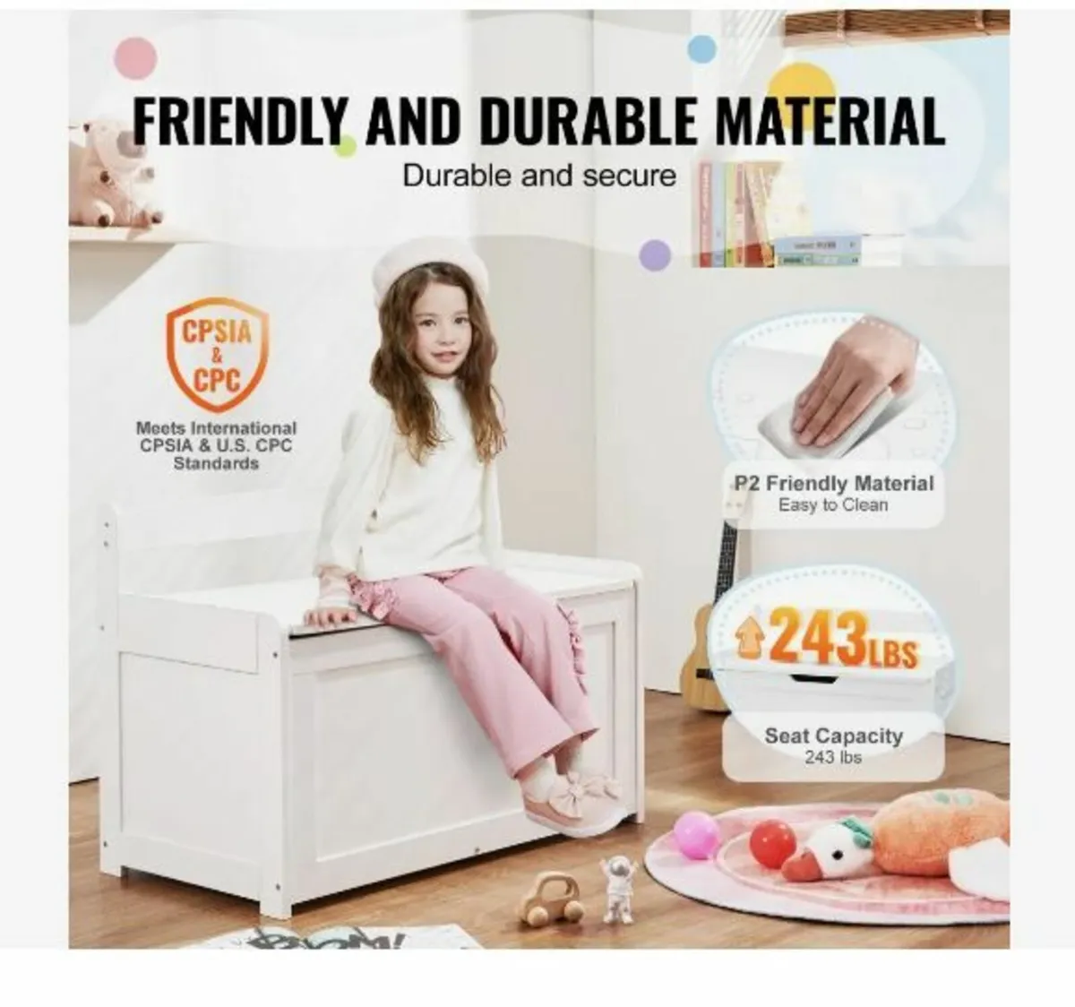 Wooden Toy Chest for Kids - Image 4