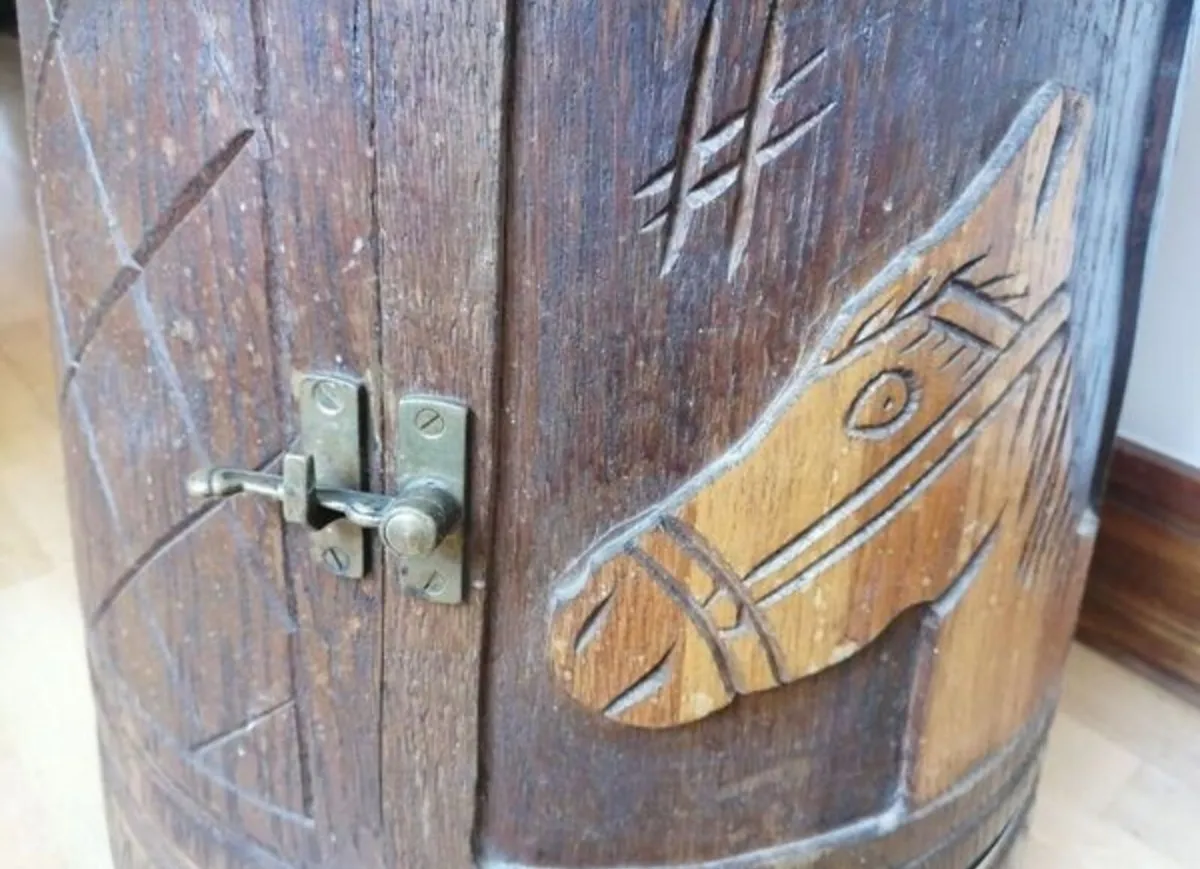 Vintage Wine Barrel Mini Bar - Image 3