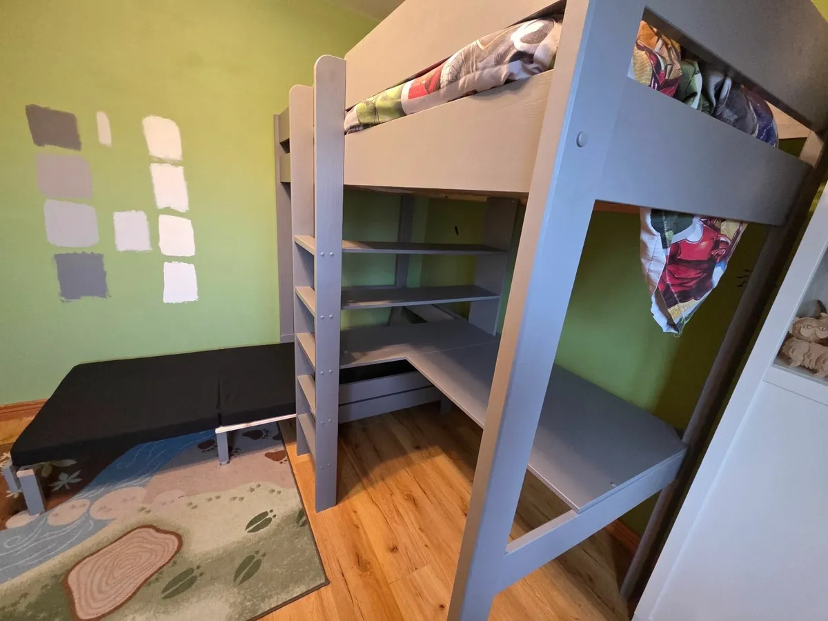 Single Loft Bed with mattress - Image 3