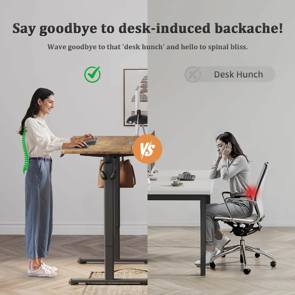 Adjustable Height Stand up Office Desk 100x60 cm - Image 2