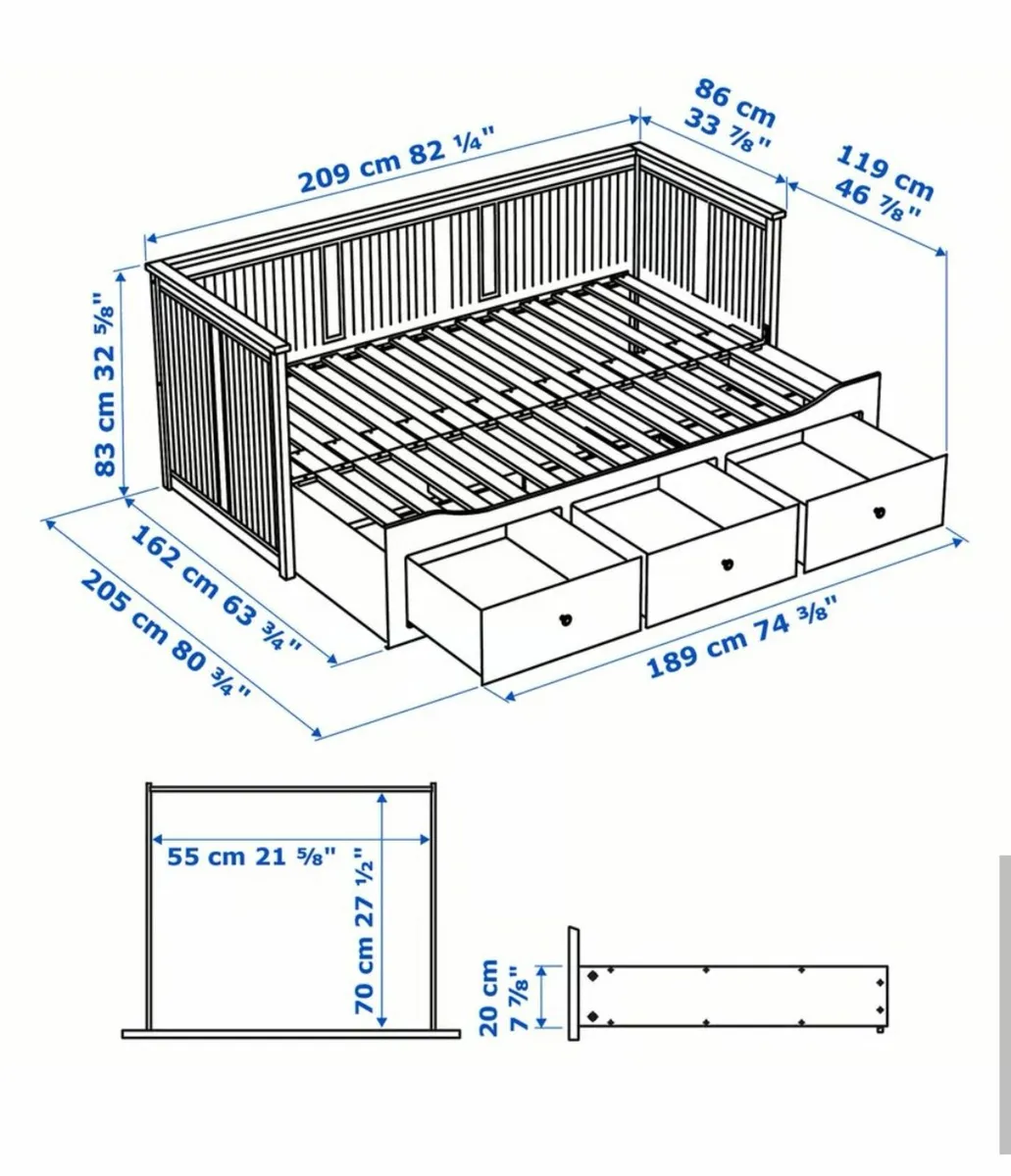 Daybed Extending Into King Size bed+mattresses - Image 4