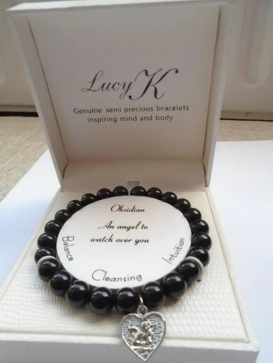 Angel bracelet, Obsidian bracelet,Gift - Image 1
