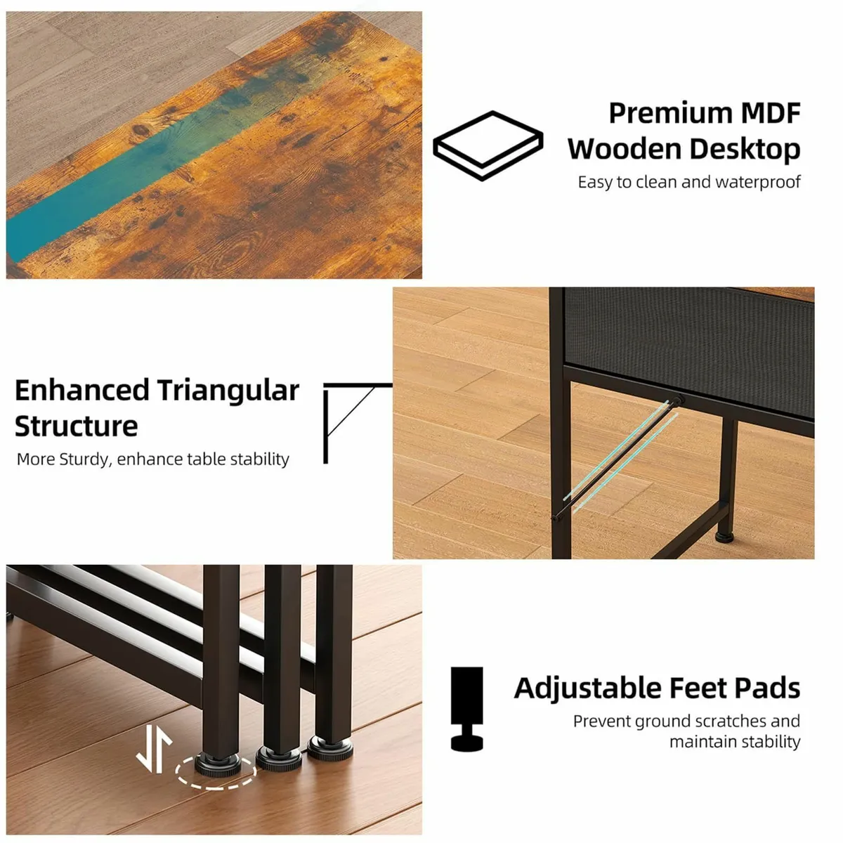 L Shaped Computer Desk 100CM Office Shelves - Image 3