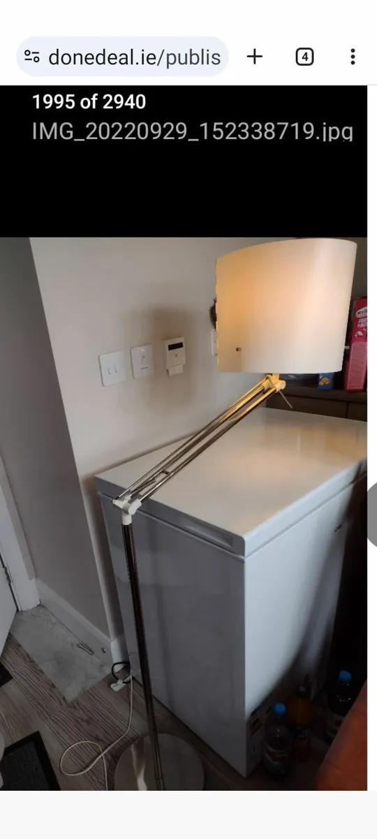 Tall Chrome floor lamp with swing down position - Image 4