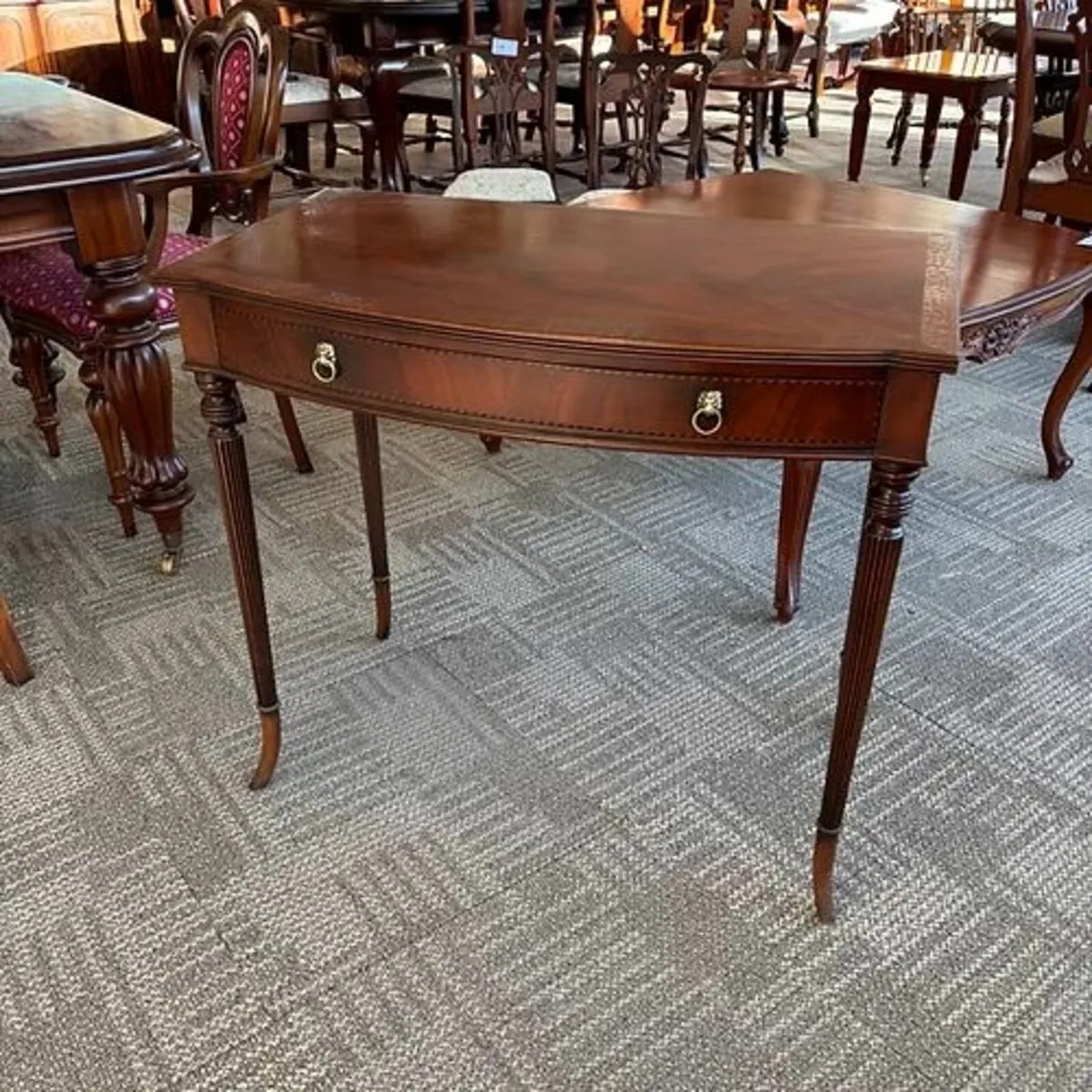 Late 20th century mahogany inlaid console table