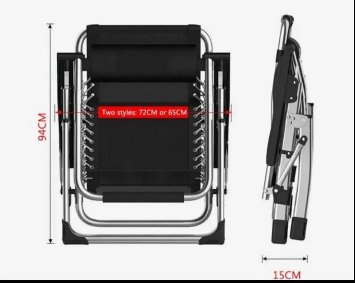 2 Garden beach camping terrace chairs - Image 2