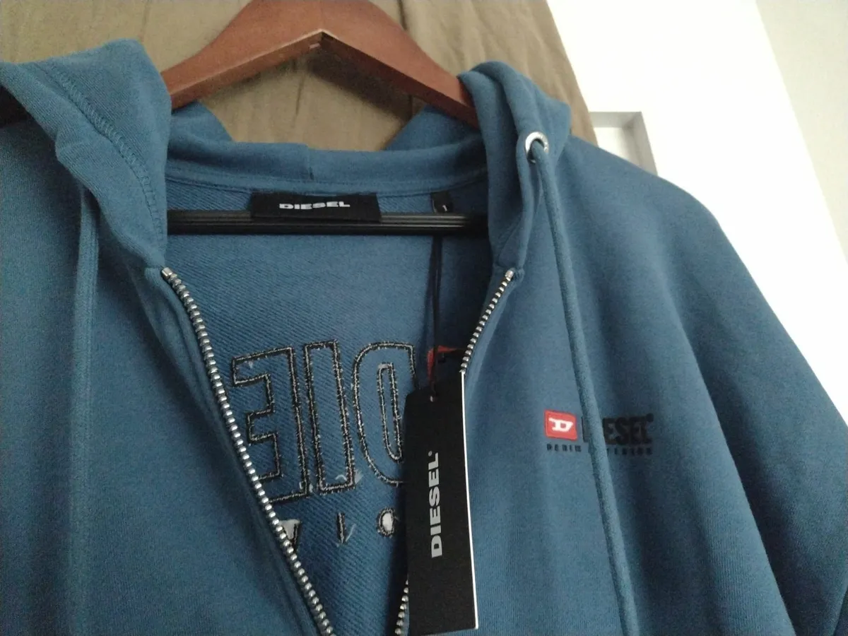 New Diesel hoodie denim division Mens L - Image 4