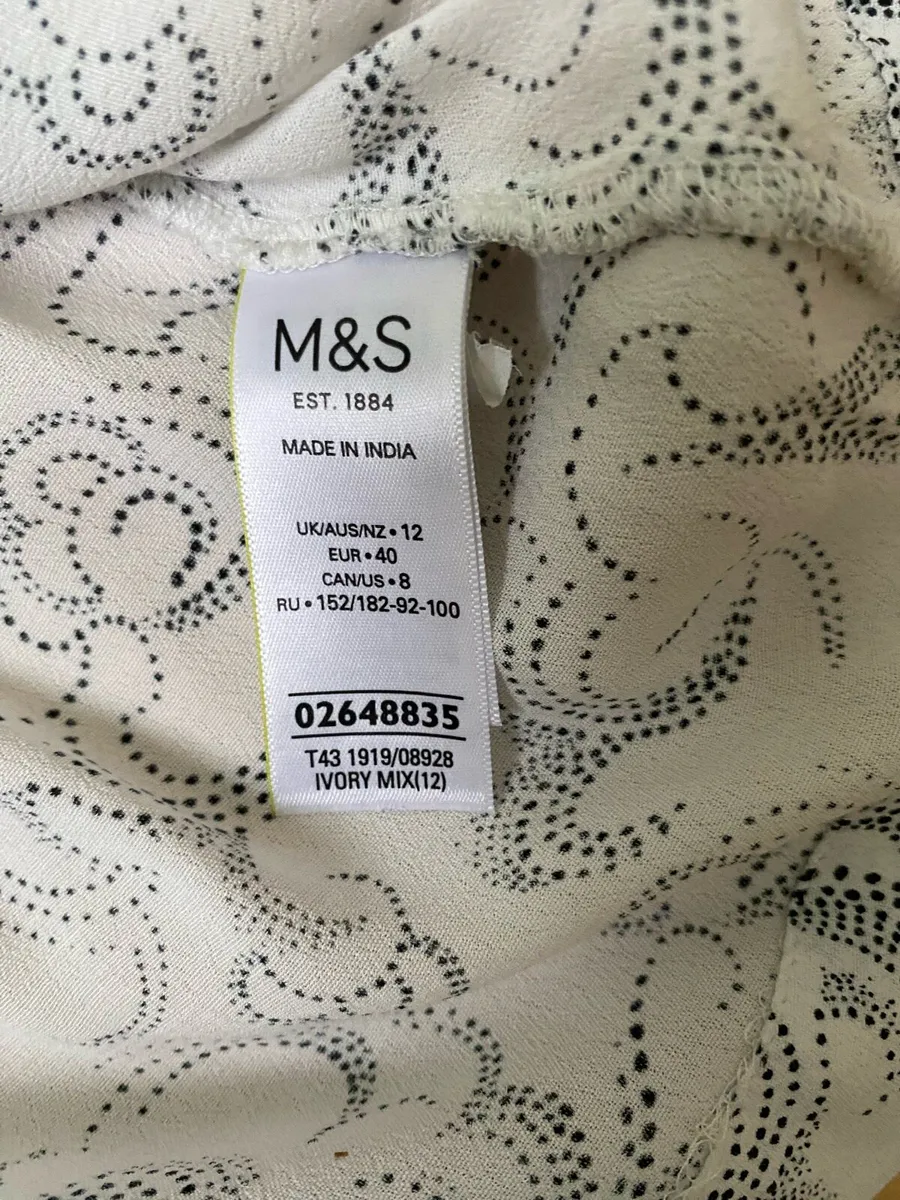 Ivory Mix Long Sleeve High Neck Blouse - Image 3