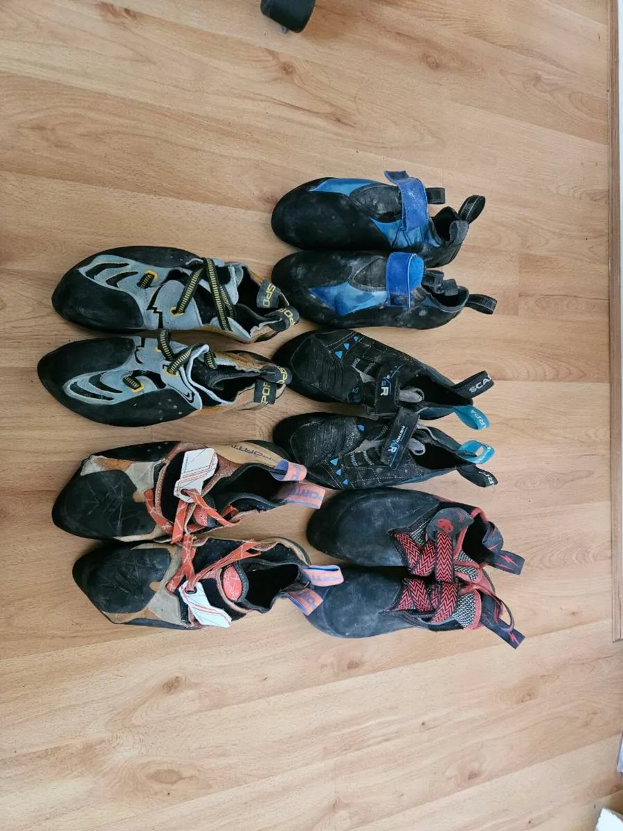 Climbing Shoes and Hangboard - Image 1